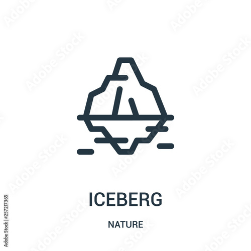 iceberg icon vector from nature collection. Thin line iceberg outline icon vector illustration. Linear symbol for use on web and mobile apps, logo, print media.