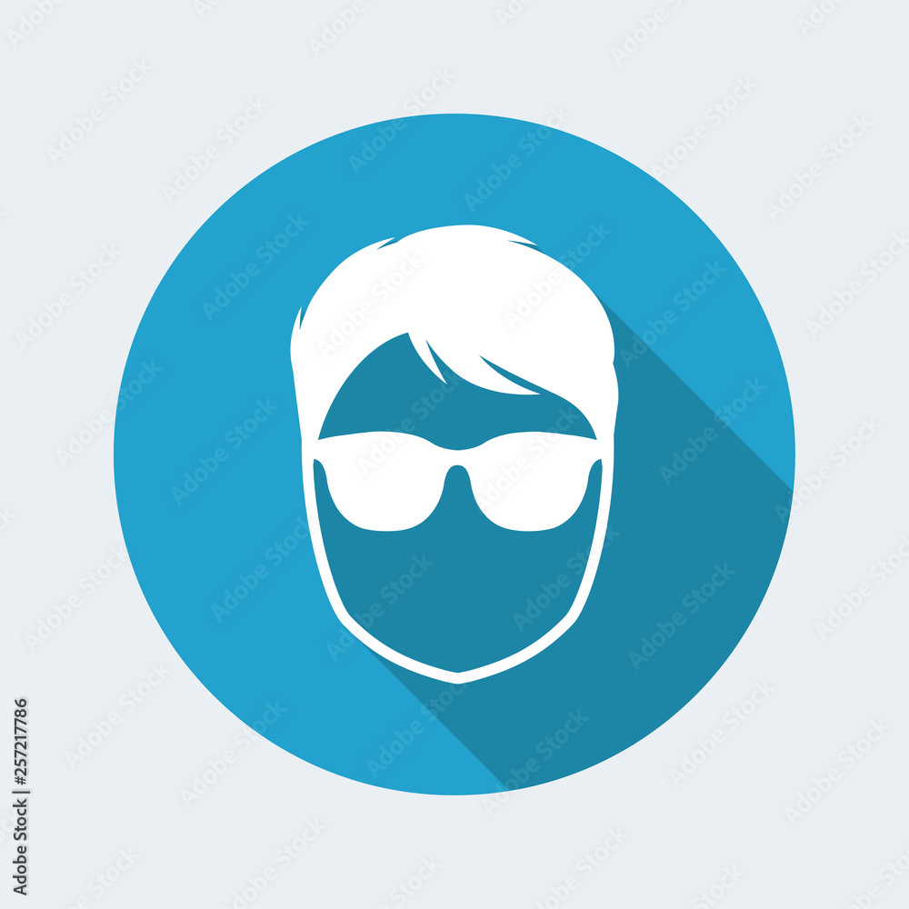 Young avatar face with sunglasses Young avatar face with sunglasses