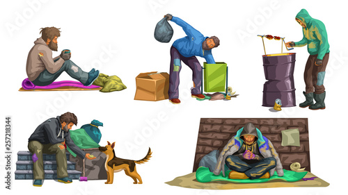 homeless set on white 04