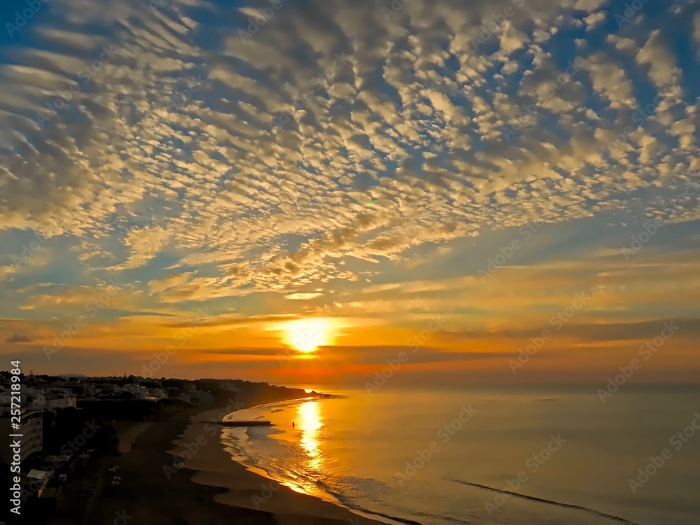 Golden ocean during sunset Golden ocean during sunset