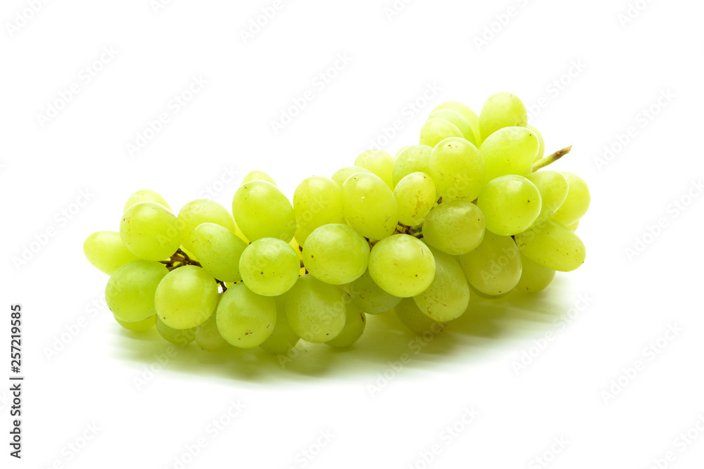 green grapes isolated on the white background green grapes isolated on the white background
