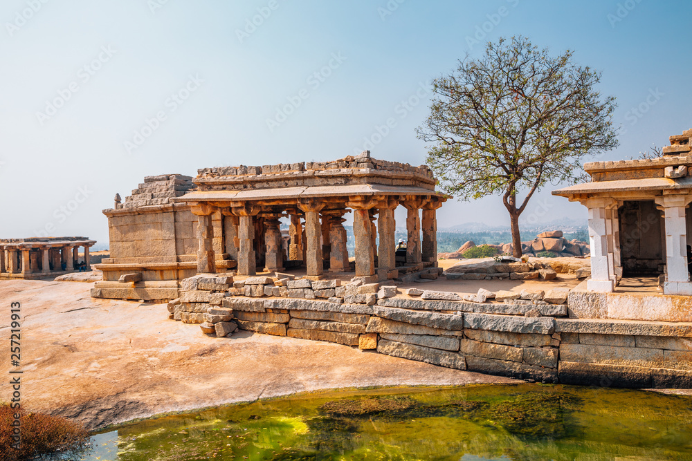 Hemakuta Hill Temple, ancient ruins in Hampi, India