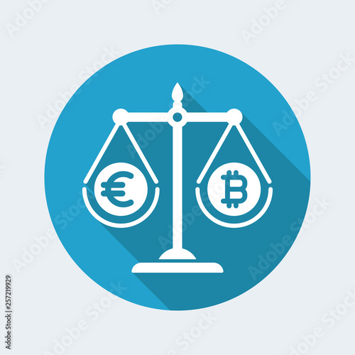 Scales compare Euro and Bitcoin