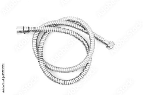 corrugated hose shower Isolated on white