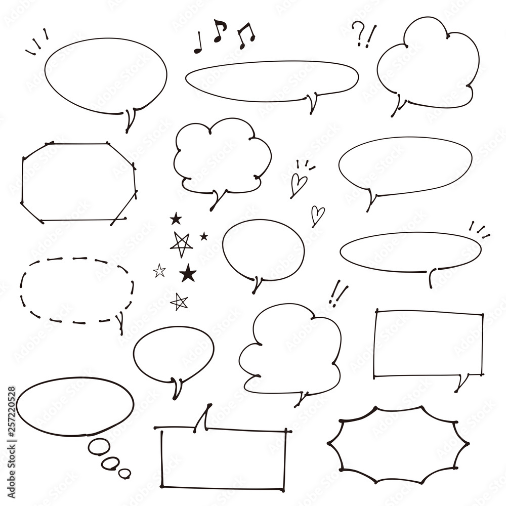 Fototapeta premium 吹き出し ペン画風 / vector eps 10 