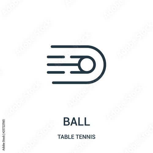 ball icon vector from table tennis collection. Thin line ball outline icon vector illustration. Linear symbol for use on web and mobile apps, logo, print media.