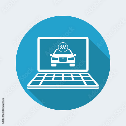 Sport car on computer