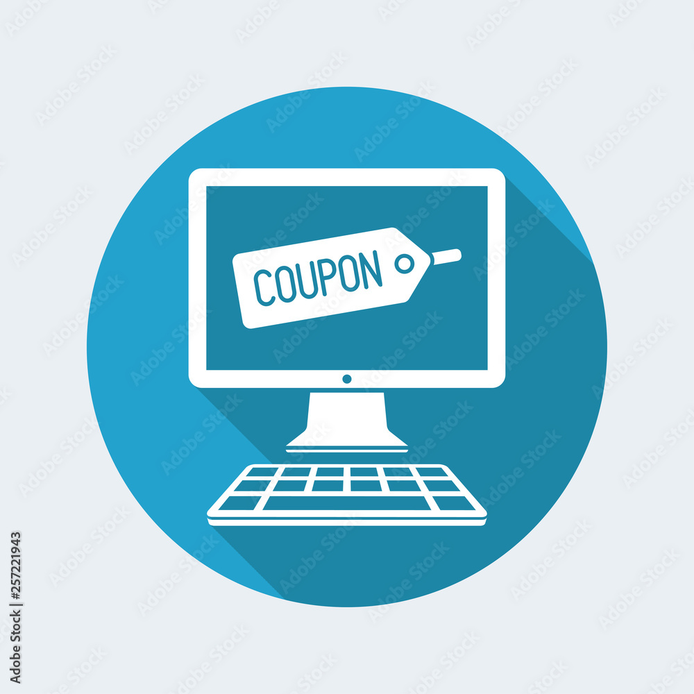 Coupon online concept icon Coupon online concept icon