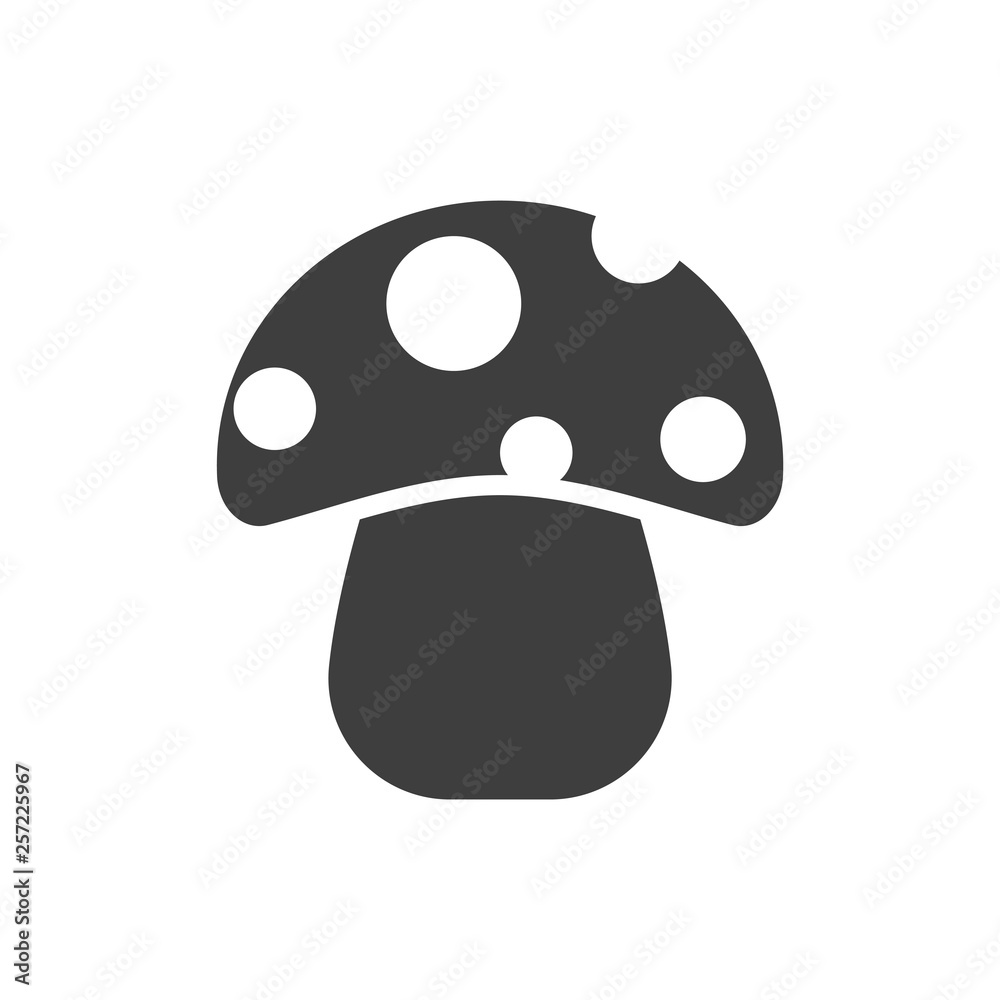 Mushroom icon. Vector on white background. T-shirt print Mushroom icon. Vector on white background. T-shirt print
