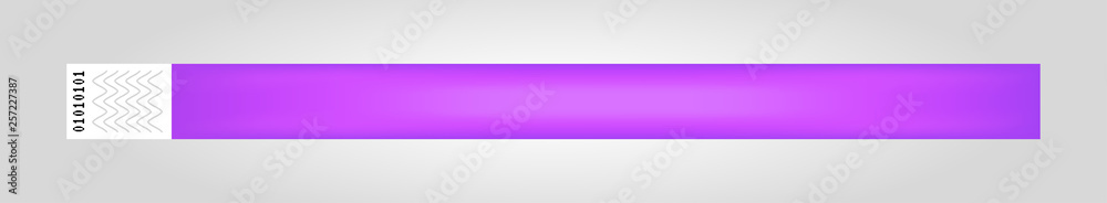 Vector illustration of purple or violet cheap empty bracelet or wristband. Sticky hand entrance event paper bracelet isolated. Template or mock up suitable for various uses of identification. Vector illustration of purple or violet cheap empty bracelet or wristband. Sticky hand entrance event paper bracelet isolated. Template or mock up suitable for various uses of identification.