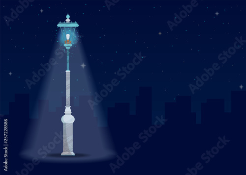 Vector image of a city at night.