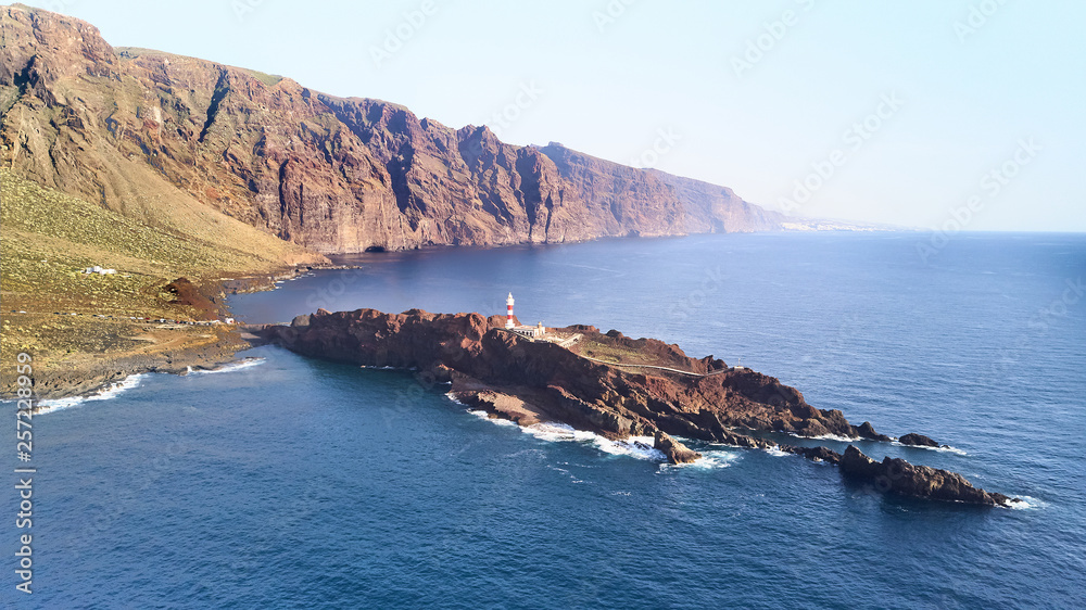 lighthouse on Punta de teno air photo Tenerife