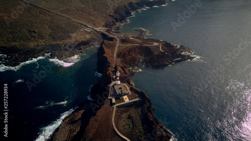 lighthouse on Punta de teno air photo Tenerife