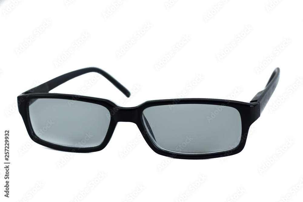 black tinted reading glasses isolated on white black tinted reading glasses isolated on white