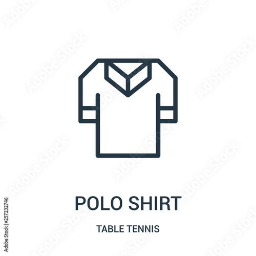 polo shirt icon vector from table tennis collection. Thin line polo shirt outline icon vector illustration. Linear symbol for use on web and mobile apps, logo, print media.