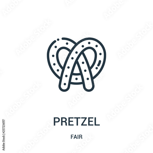 pretzel icon vector from fair collection. Thin line pretzel outline icon vector illustration. Linear symbol for use on web and mobile apps, logo, print media.