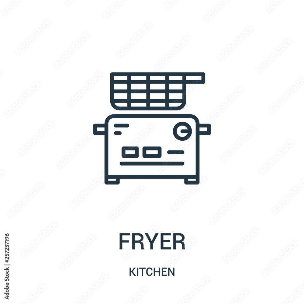 fryer icon vector from kitchen collection. Thin line fryer outline icon vector illustration. Linear symbol for use on web and mobile apps, logo, print media. fryer icon vector from kitchen collection. Thin line fryer outline icon vector illustration. Linear symbol for use on web and mobile apps, logo, print media.