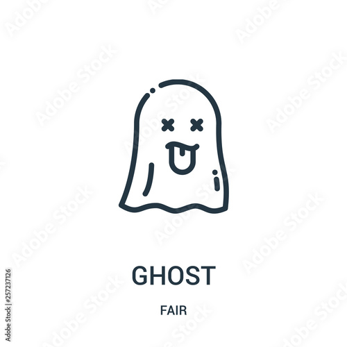 ghost icon vector from fair collection. Thin line ghost outline icon vector illustration. Linear symbol for use on web and mobile apps, logo, print media.