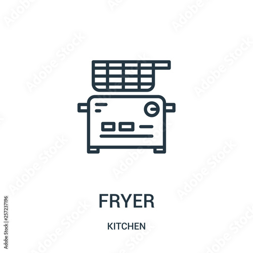fryer icon vector from kitchen collection. Thin line fryer outline icon vector illustration. Linear symbol for use on web and mobile apps, logo, print media.