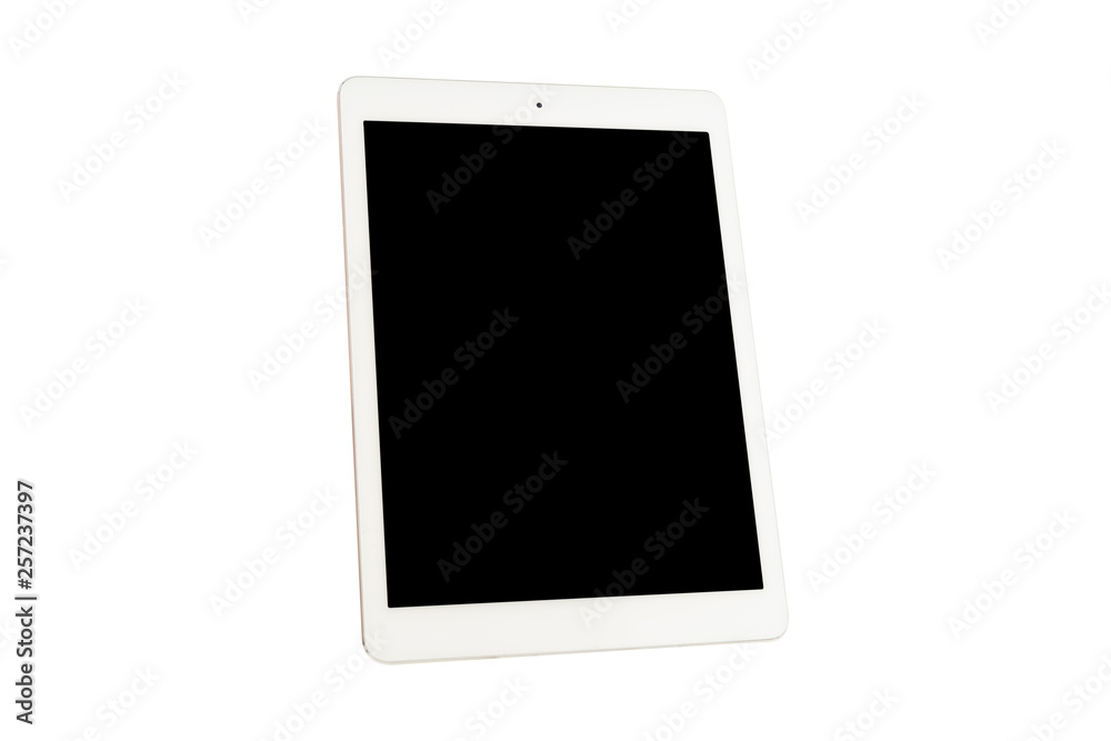 White tablet computer on over white background White tablet computer on over white background