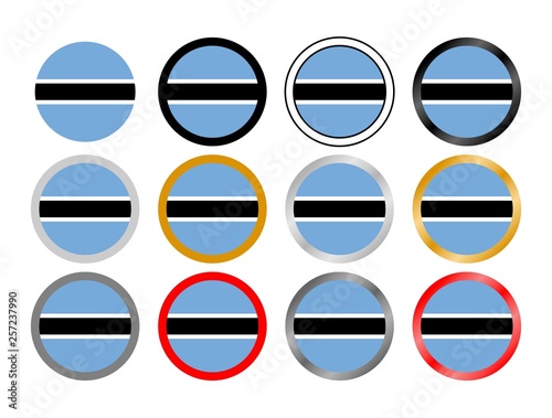 Botswana state flag in globes