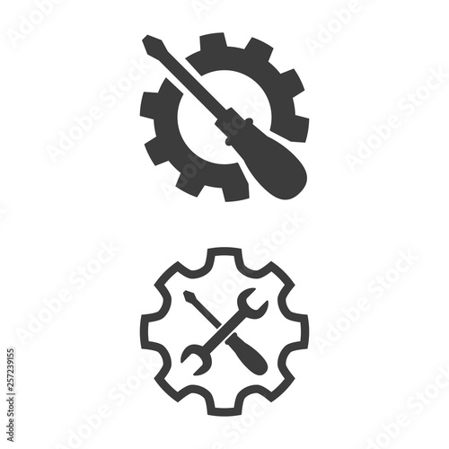 Service tool vector icons on white background.