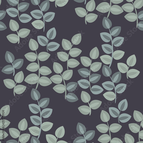 Tapestry inspired leaves seamless pattern