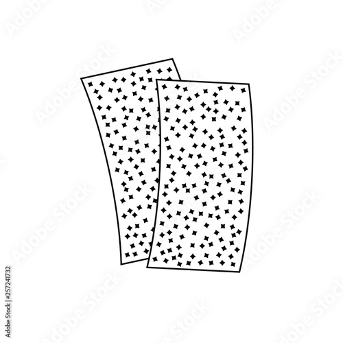 Sandpaper icon. Two pieces of rough sand paper.