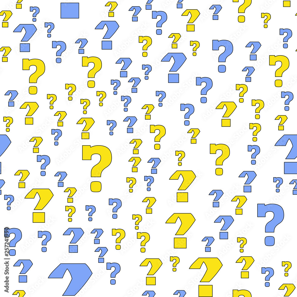 Question mark, education, school concept. Seamless vector EPS 10 pattern. Flat style