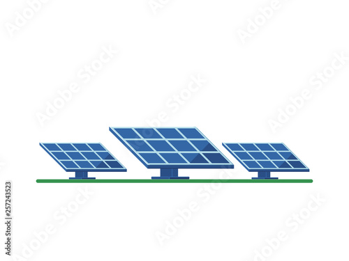 Solar panel on a white background. Flat style icon. photo