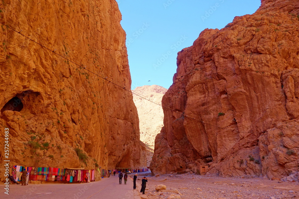 Dessert canyon called Boumalne Dades located in Atlas mountains of Morocco on the way to Merzouga dessert