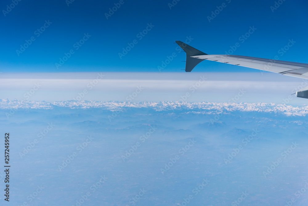 Fototapeta premium view from the airplane porthole