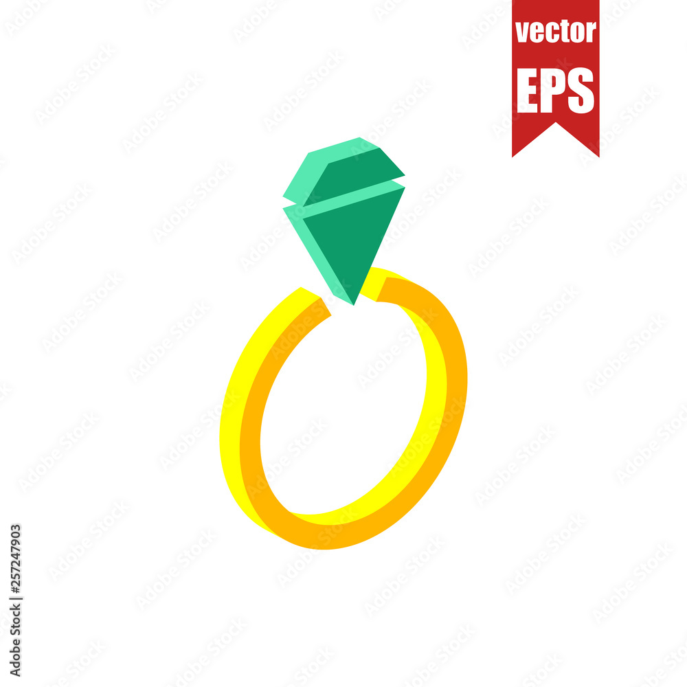 Wedding ring isometric icon.Vector illustration. Wedding ring isometric icon.Vector illustration.