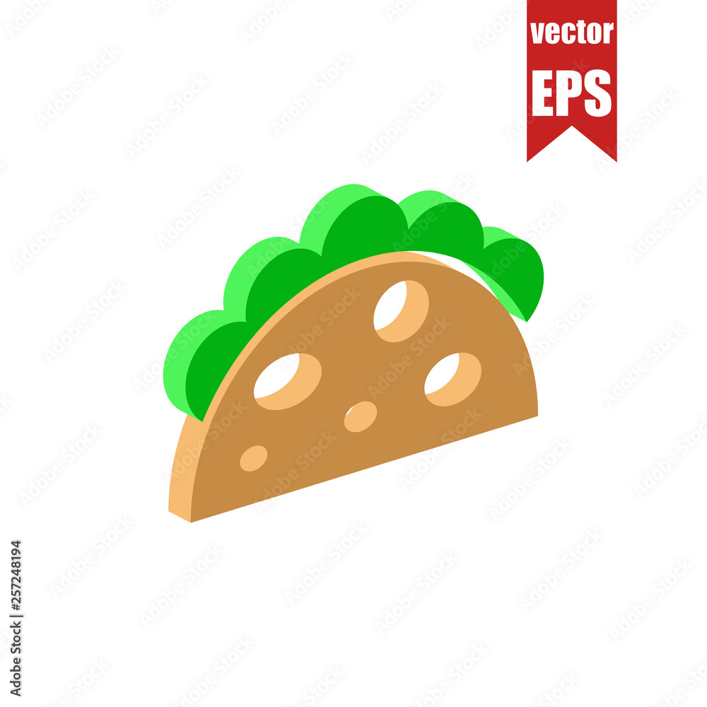Tacos isometric icon.Vector illustration. Tacos isometric icon.Vector illustration.