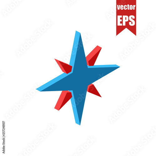Compass isometric icon.Vector illustration.