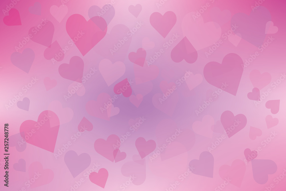 pink hearts on pastel pink and purple background