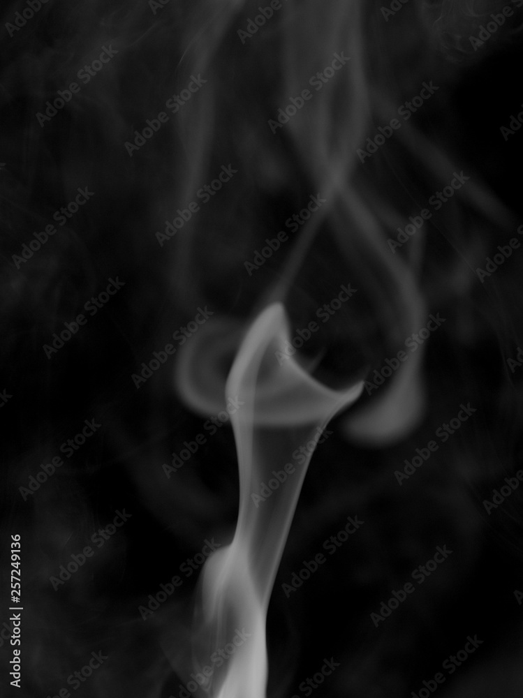 Obraz premium Abstract white smoke on black background