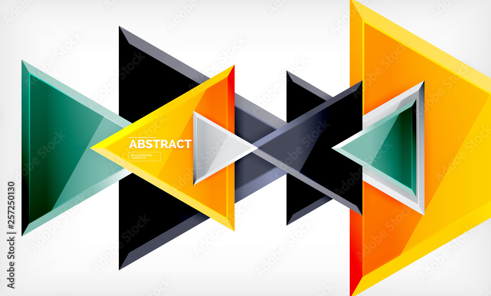 Triangular low poly background design, multicolored triangles Triangular low poly background design, multicolored triangles