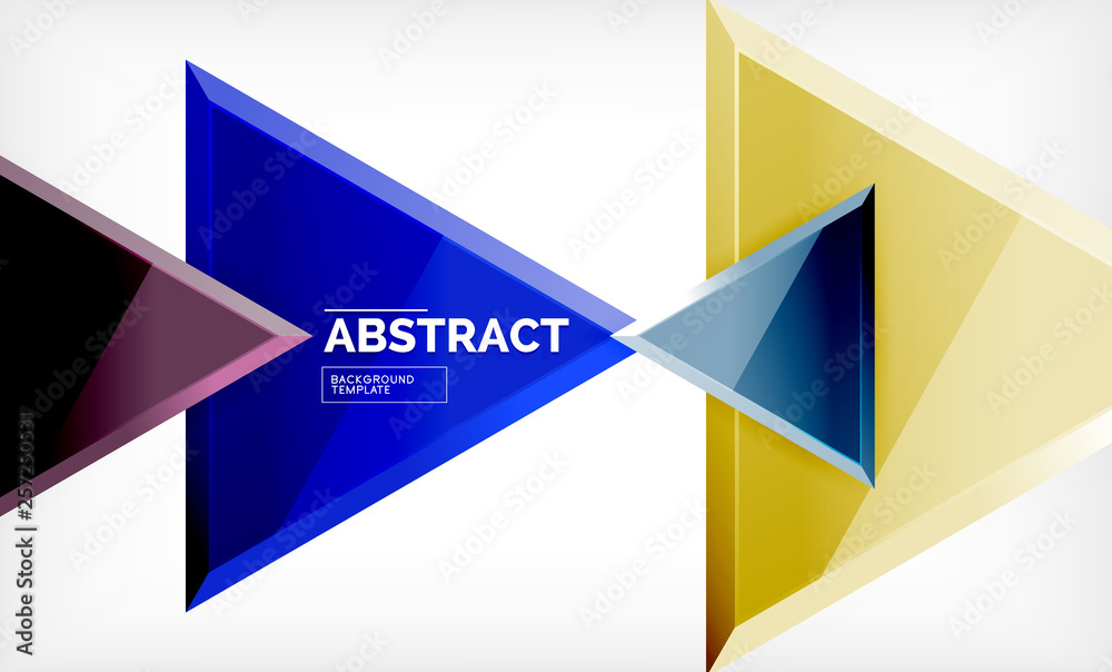 Flying triangles compostion geometric background Flying triangles compostion geometric background