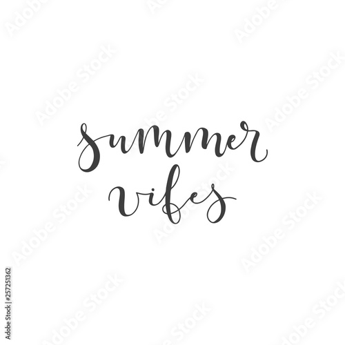 Lettering with phrase Summer vibes. Vector illustration.