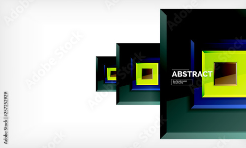 Geometric abstract background, modern square design