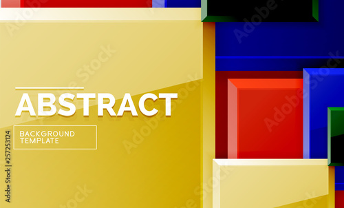 Geometric abstract background, modern square design