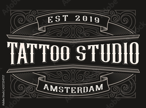 Vintage logo for tattoo studio