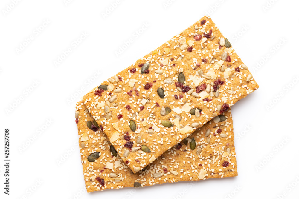 Rye bread slice on a white background. Rye bread slice on a white background.