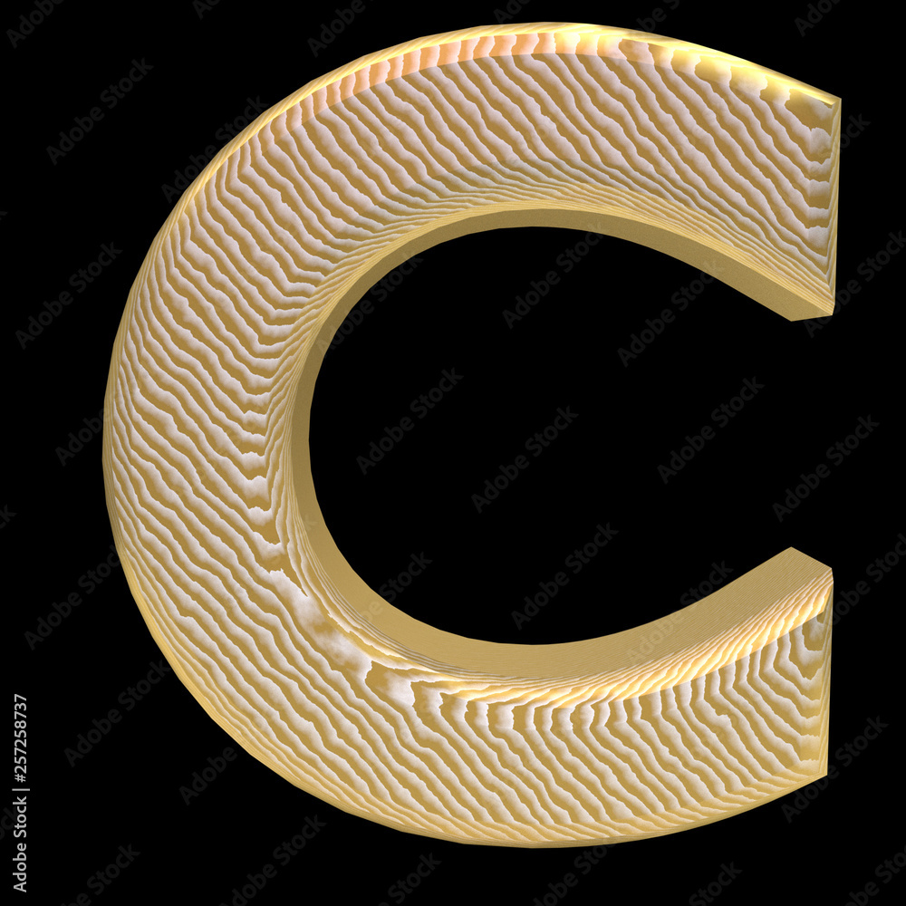 Golden stripe letter c