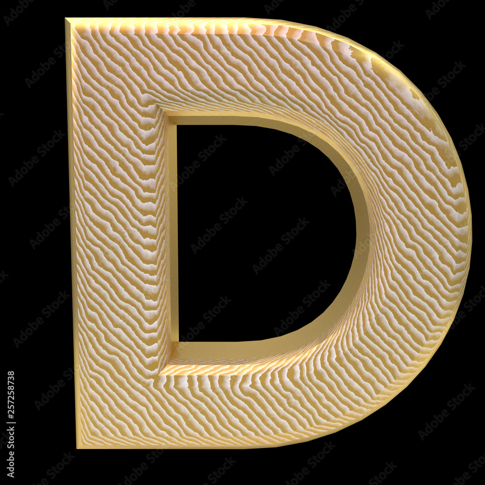 Golden stripe letter d