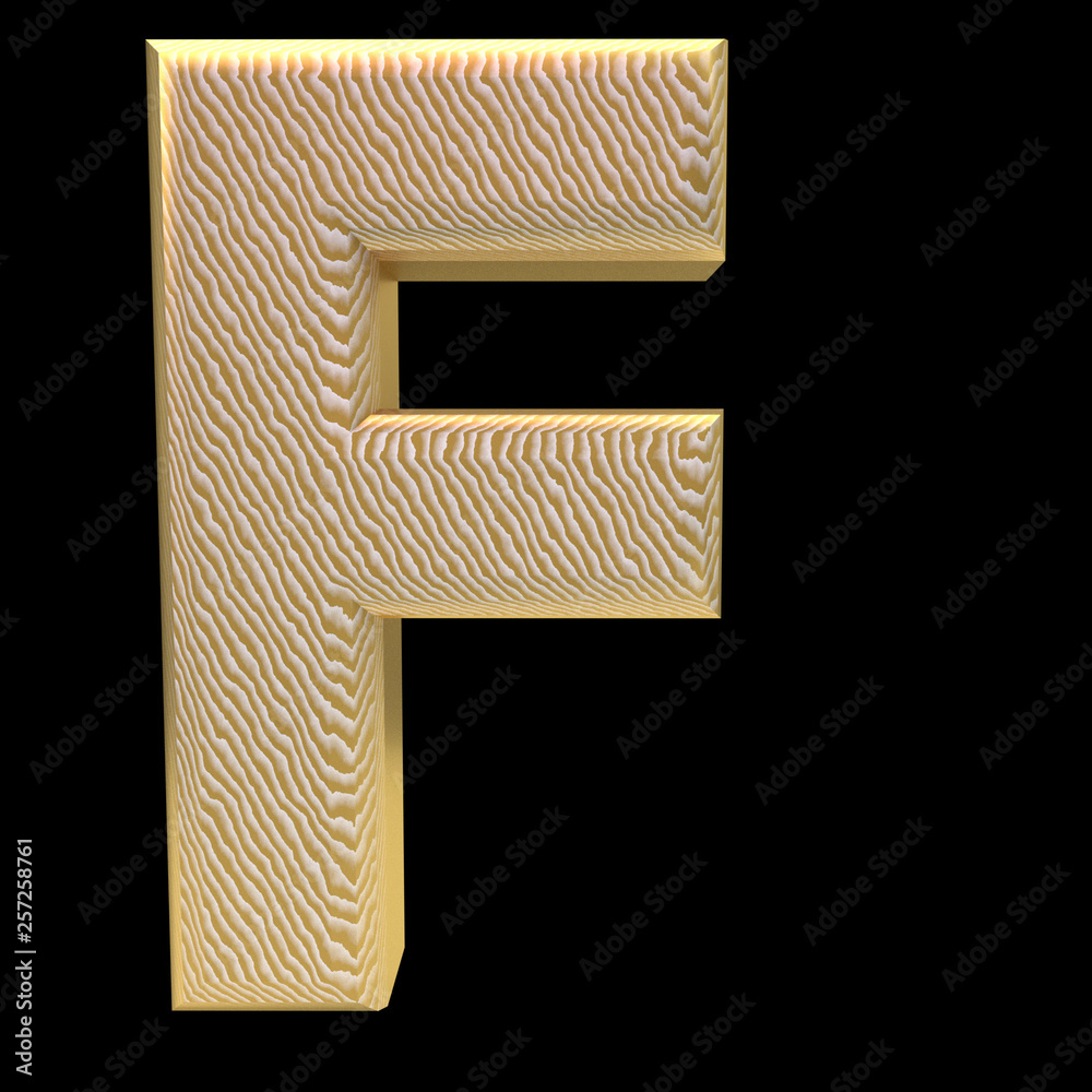 Golden stripe letter f