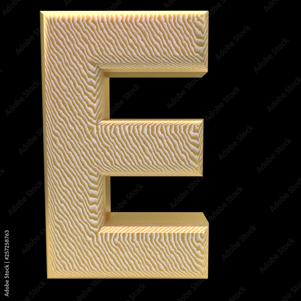 Golden stripe letter e