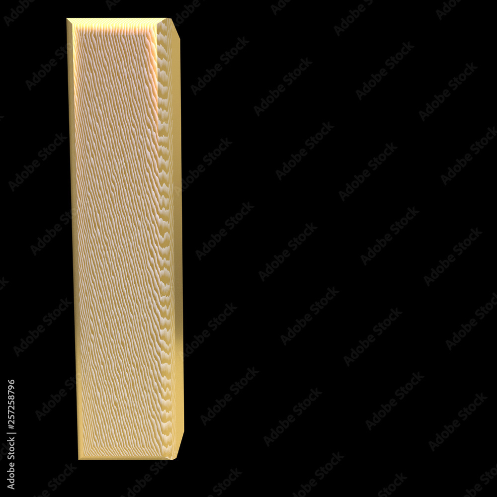 Golden stripe letter i