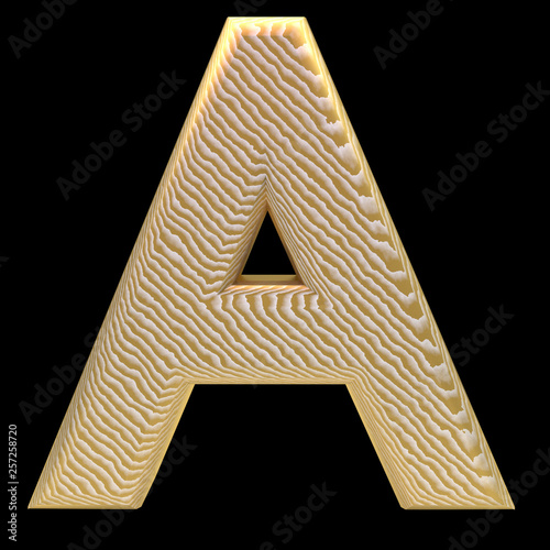 Obraz na płótnie Golden stripe letter a w salonie